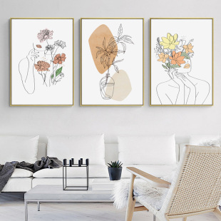 Modern Simple Small Fresh Art Restaurant Decoration Painting Creative Combination Background Hanging Painting Wholesale Custom Decorative Painting