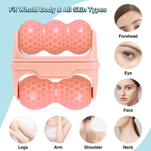 Cross-border Ice Compress Double Roller Facial Beauty Instrument Mini Double Head Ice Hockey Massage Instrument Repair Facial Rejuvenation Roller Instrument
