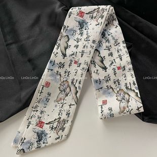French Internet Red Hair Band Collection Scarf Retro Bow Tie Hair Long Tie Hair Ribbon South Korea ins Hair Accessories Wholesale