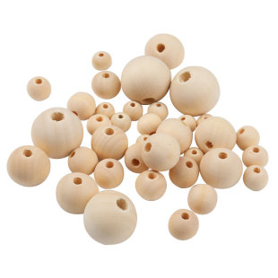 Cross-border Spot Round Beads Wood Color Wooden Beads Wholesale Boxed Punched Loose Beads Handmade Beading Material Jewelry Accessories