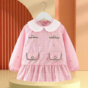 Baby's Overalls Women's Autumn and Winter Outer Wear Foreign-style Princess Skirt Children's Dining Bib Waterproof Dirty-proof Apron Baby's Guard