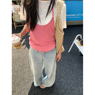 Huang Zheng High Waist Wide Leg Loose Draped Design Denim Trousers Women's 2025 Summer Fashion 520317