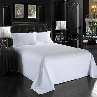 Factory wholesale sanding Hotel Hotel four-piece set imitation cotton white linen homestay hospital dormitory bed sheets quilt cover