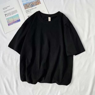 Five-Sleeve Short-Sleeved T-Shirt Men's Clothes Trendy Fashionable Brand Loose ins Hong Kong Style TikTok Half-Sleeved Harajuku Style Simple T-Shirt