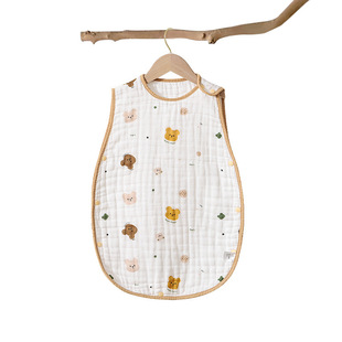 Baby's Gauze Sleeveless Sleeveless Sleeping Bag Pure Cotton Summer Thin Baby Vest Newborn Children's Kick-proof Quilt