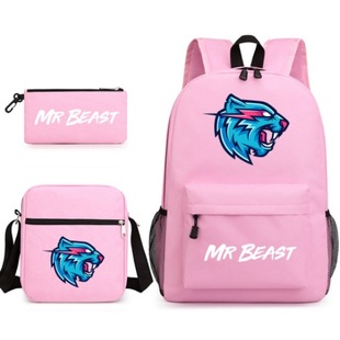 Mr Beast Lightning Cat мужской и женский рюкзак для учеников начальной и средней школы сумка пенал набор из трех предметов