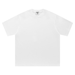 Live supply land color 320g heavy double yarn cotton short sleeve T-shirt men's and women's solid color Joker basic wholesale