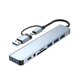 typec eight-in-one dual-head docking station type-c multi-function SD card reader usbhub expansion hub