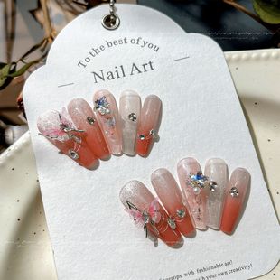 Fabric Mesh Butterfly Camellia Nail Jewelry Rose Alloy Liquid Butterfly Finished Nail Drill Wholesale