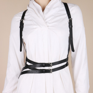 Cross-border European and American binding sexy body leather sling women's personality fashion wear binding one strap belt