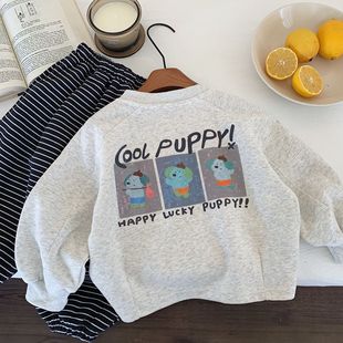 Children's Sweatshirt 2025 Spring Cartoon Puppy Crewneck Pullover Loose New All-match Trendy Top