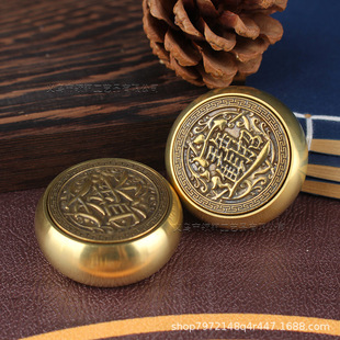 Brass Twisting Qiankun Six-sided Money Turning New Year of the Dragon Ball-shaped Handball Handle Piece to Attract Wealth and Treasure Crafts Ornaments