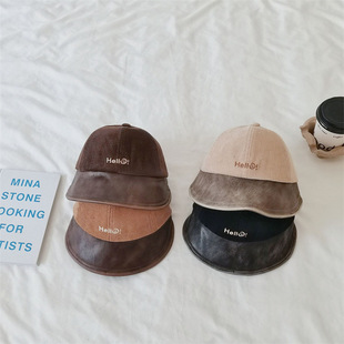 Children's Retro Fisherman Hat Korean Style High Sense Boys and Girls Letter Embroidery Joker Fashion Bucket Hat Basin Hat Wholesale