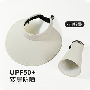 UPF50 Summer Big Brim Empty Top Sunscreen Hat Women's UV Cycling Anti-UV Sun Hat Sunshade Hat Face Covering