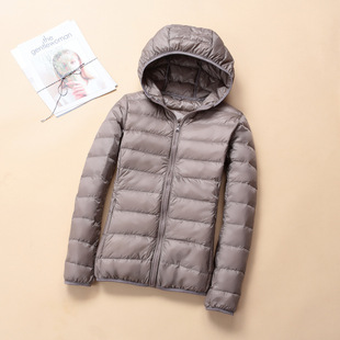 Large size light down jacket for middle-aged and elderly women's short hooded stand collar warm down jacket women's coat