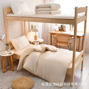 Wholesale cotton school dormitory bedding cotton three-piece bedding full set of nursing home agency bedroom supplies
