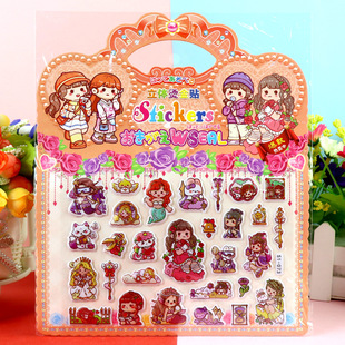 Детская мультипликационная наклейка Bubbu Kuromi Midy Do Wangwang Team Snow Bubble Трехлетняя наклейка с горячей штамповкой