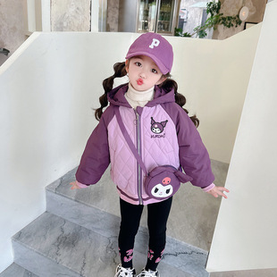 Girls Cotton Jacket Autumn and Winter 2024 New Pointed Ears Children's Winter Baby Early Winter Western Style Thin Cotton Coat