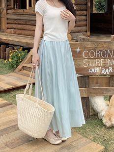 Actual Shot~2025 Spring and Summer New Korean Style Ins Super Fairy Streamer Draped Skirt Long Skirt Women's Clothing