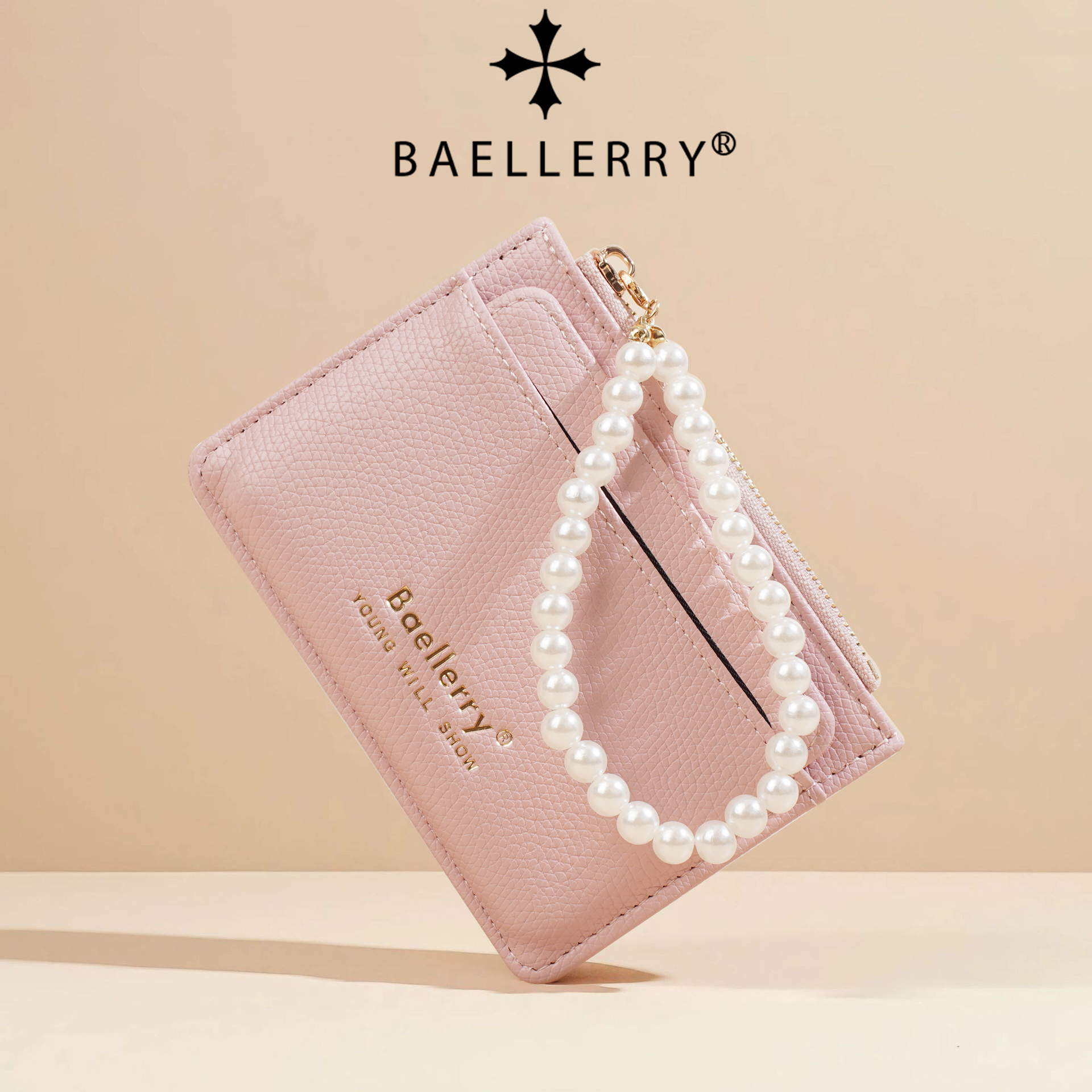 New Women's Card Holder Ins Style High-End Credit Card Holder Id Cosmetics Bag Pearl Zipper Student Coin Purse