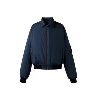Американский теплый летающий куртка мужской cleanfit короткий бейсбольный костюм утолщение простой темно-синее пальто