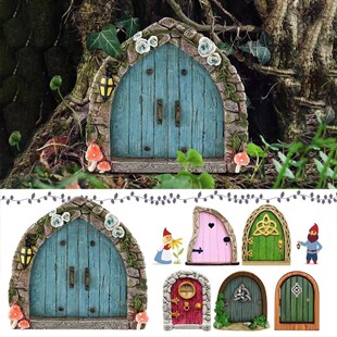 Cross-border Elf Fairy Door Fairy Door Courtyard Wooden Tree Decoration Wooden Garden Decorations Crafts Ornaments