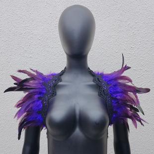 3 Lace Lace Feather Shawl Scarf Halloween Masquerade Costume Accessories Party Props Fake Collar