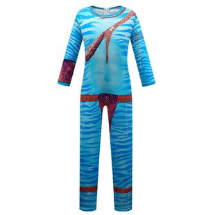 New cosplay Avatar 2 Children's Body-to-Body Boys Halloween Tight Body-to-Body Clothes 4696