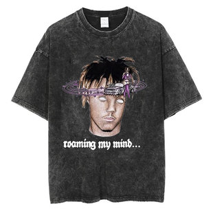 Rapper JUICE WRLD Graphic T-Shirt Men's Hip Hop Vintage Wash