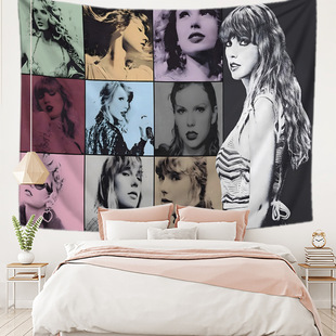 Tapestry European and American singer Taylor Swift tapestry home room decoration background cloth bedside wall hanging tapestry