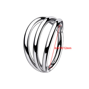 New 3-layer stainless steel nose ring 6-12mm 16G puncture wholesale tassel retail perforation