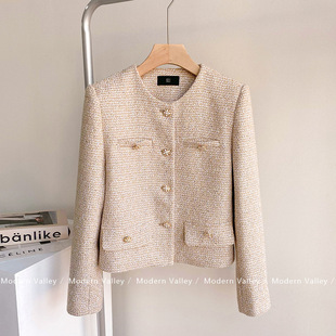 Xiaodi Technology 2022 Early Spring New Chaebol Daughter Expensive Sequins Socialite Chanel Coat Tweed Top