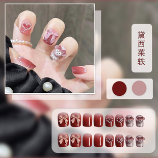 French Style Wear Armor Summer Nail Art European and American Handmade Nail Patch Butterfly Medium Long Diamond High-grade Nail Pieces