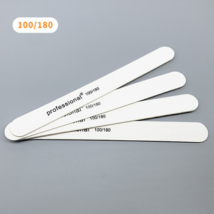 White Thin Nail File Wood Sheet File Manicure Polishing Nail Rub Nail File Sand Strip