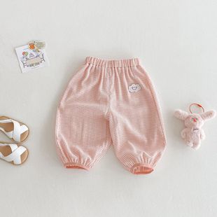 Children's Smiley Anti-mosquito Pants 2025 New Summer Boys' Styline Labeling Pens Thin Baby's Smiley Casual Pants