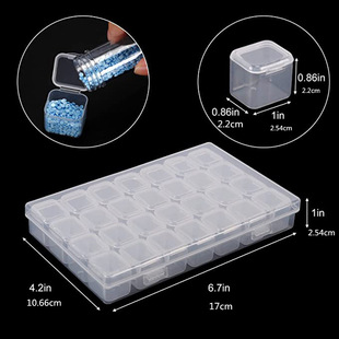 Cross-border direct supply 30 independent transparent storage box Diamond painting nail jewelry rice beads pill storage box