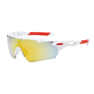 Cross-border European and American half-frame sports sunglasses hollow irregular lens riding UV protection pc sunglasses