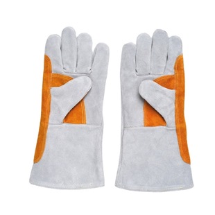 Wholesale lengthened cowhide fireproof wire welding gloves high temperature resistant flame retardant welder gloves welding gloves
