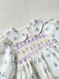 Baby Girl Clothes Autumn Clothing Class A Pure Cotton Baby Sweet Small Floral Crewneck Jumpsuit Baby's Spring and Autumn Climbing Wear