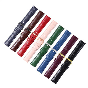 Bamboo pattern leather watch waterproof sweat-proof strap accessories pin buckle black buckle gold buckle rose gold buckle 10mm-24mm