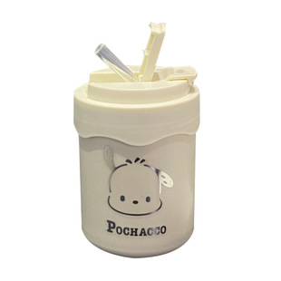 304 stainless steel accompanying cup suction tube cup coffee cup mug portable ins cute high-value simple double drinking cup