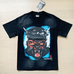 Men's Short Sleeve Hell Star Beauty Trendy High Street Cotton Loose Short Sleeve T-Shirt Washed Trendy T-Shirt
