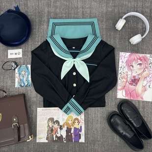Original jk uniform genuine initial tone waist bubble sleeve three sailor suit Japanese college style slim student female