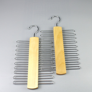 Cross-Border Tie Rack Sling Underwear Wooden Multi-Functional Storage Rack Belt Scarf Hook Solid Wood Clothes Hanger Wholesale