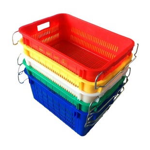 Shangchao vegetable turnover basket thickened plastic basket fresh food delivery transport plastic chopsticks basket iron ear plastic basket folding vegetable box