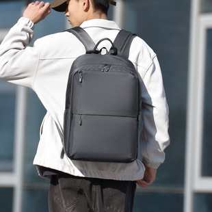 Cross-Border Men's Business Simple Backpack Cross-Border Large-Capacity Lightweight Student Backpack Fashionable Water-Repellent School Bag