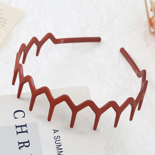 Cross-border wave pattern pressure hairband women's fashionable multi-color personality design stable hair grip does not slip daily all-match