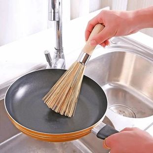 Washing Iron Pot Bamboo Brush Pot Brush Kitchen Cleaning Long Handle Bamboo Brush Oil-free Decontamination Stove Brush Pot Handle Old-fashioned
