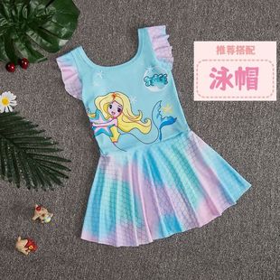 3-8 years old girl swimsuit children princess one-piece cute mermaid baby kindergarten professional swimming skirt