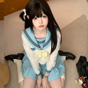 Jk uniform sailor suit genuine Japanese college style blue female student middle suit suit